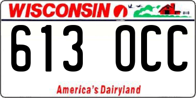 WI license plate 613OCC