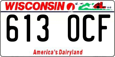 WI license plate 613OCF