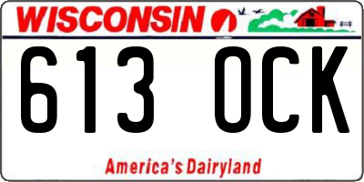 WI license plate 613OCK