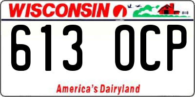 WI license plate 613OCP