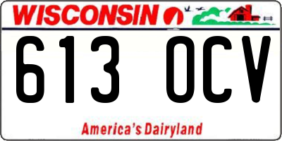 WI license plate 613OCV