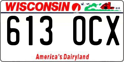 WI license plate 613OCX