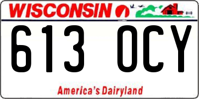 WI license plate 613OCY