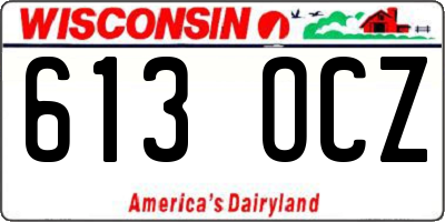 WI license plate 613OCZ