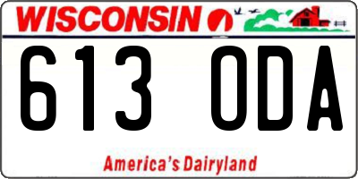 WI license plate 613ODA