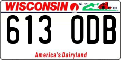 WI license plate 613ODB