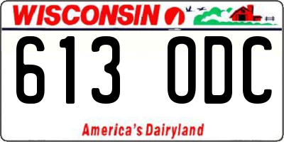 WI license plate 613ODC