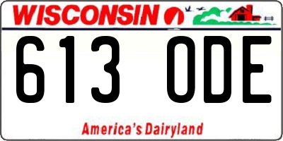 WI license plate 613ODE