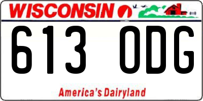 WI license plate 613ODG