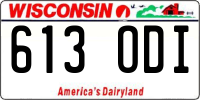 WI license plate 613ODI