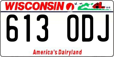 WI license plate 613ODJ