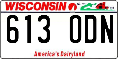 WI license plate 613ODN