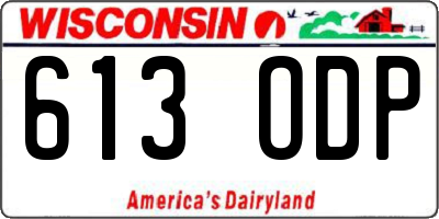 WI license plate 613ODP