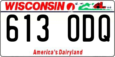 WI license plate 613ODQ