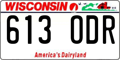 WI license plate 613ODR