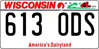 WI license plate 613ODS