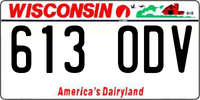 WI license plate 613ODV