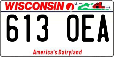 WI license plate 613OEA