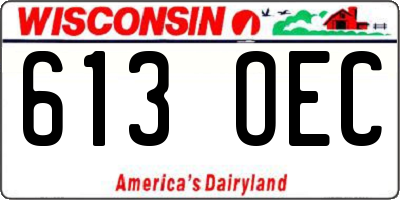 WI license plate 613OEC