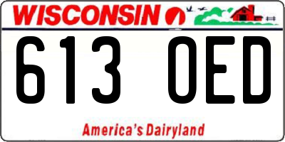 WI license plate 613OED