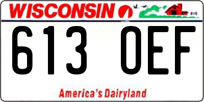 WI license plate 613OEF