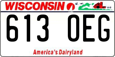 WI license plate 613OEG