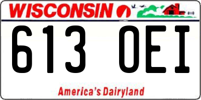WI license plate 613OEI