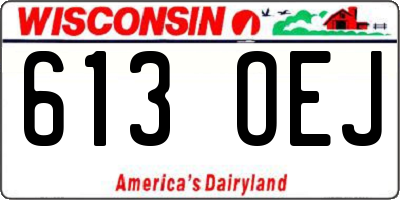 WI license plate 613OEJ