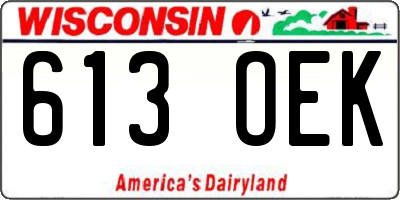 WI license plate 613OEK