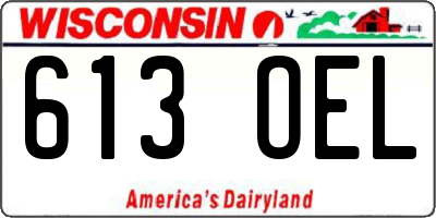 WI license plate 613OEL