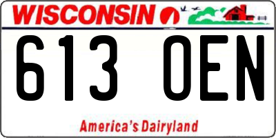 WI license plate 613OEN