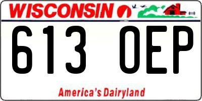 WI license plate 613OEP