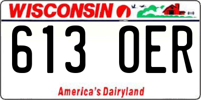 WI license plate 613OER