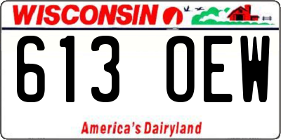 WI license plate 613OEW