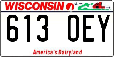 WI license plate 613OEY