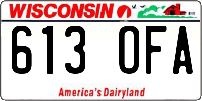 WI license plate 613OFA