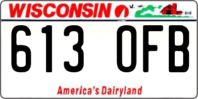 WI license plate 613OFB
