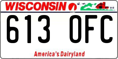 WI license plate 613OFC