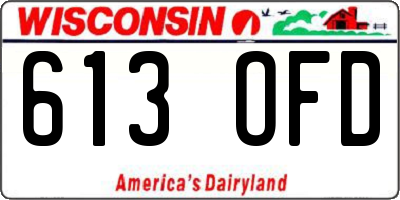 WI license plate 613OFD