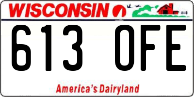 WI license plate 613OFE