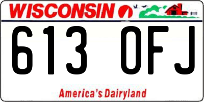 WI license plate 613OFJ