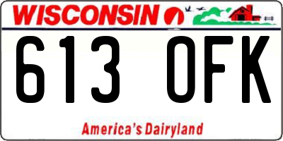 WI license plate 613OFK
