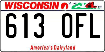 WI license plate 613OFL