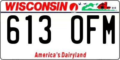 WI license plate 613OFM