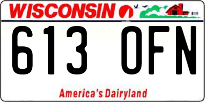 WI license plate 613OFN