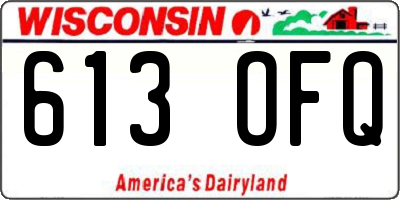 WI license plate 613OFQ