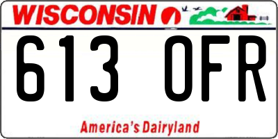 WI license plate 613OFR