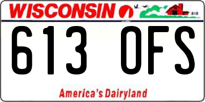 WI license plate 613OFS