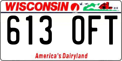 WI license plate 613OFT
