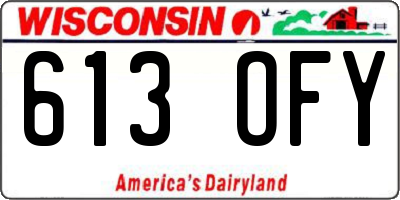WI license plate 613OFY